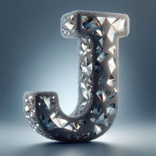 Silver crystal — litera J (wariant 2)