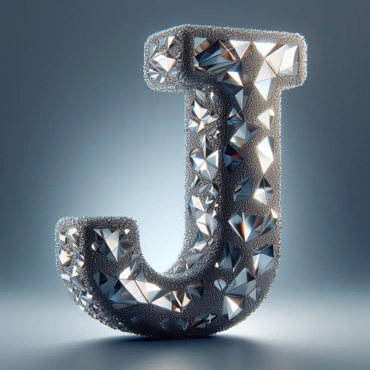 Silver crystal — litera J (wariant 2)