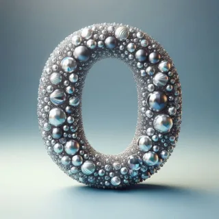 Silver crystal — litera O (wariant 2)