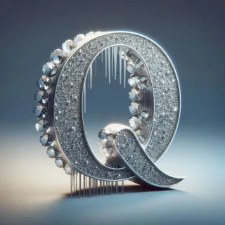Silver crystal — litera Q