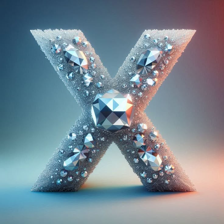 Silver crystal — litera X