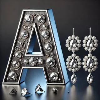Silver earrings — litera A