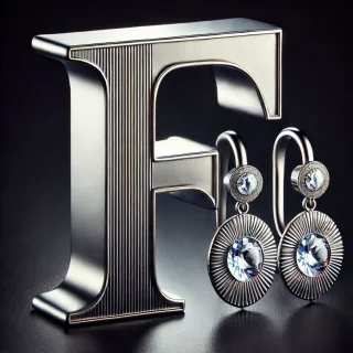 Silver earrings — litera F