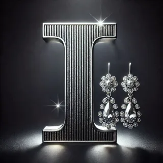 Silver earrings — litera I