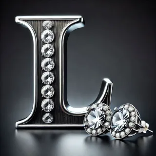 Silver earrings — litera L