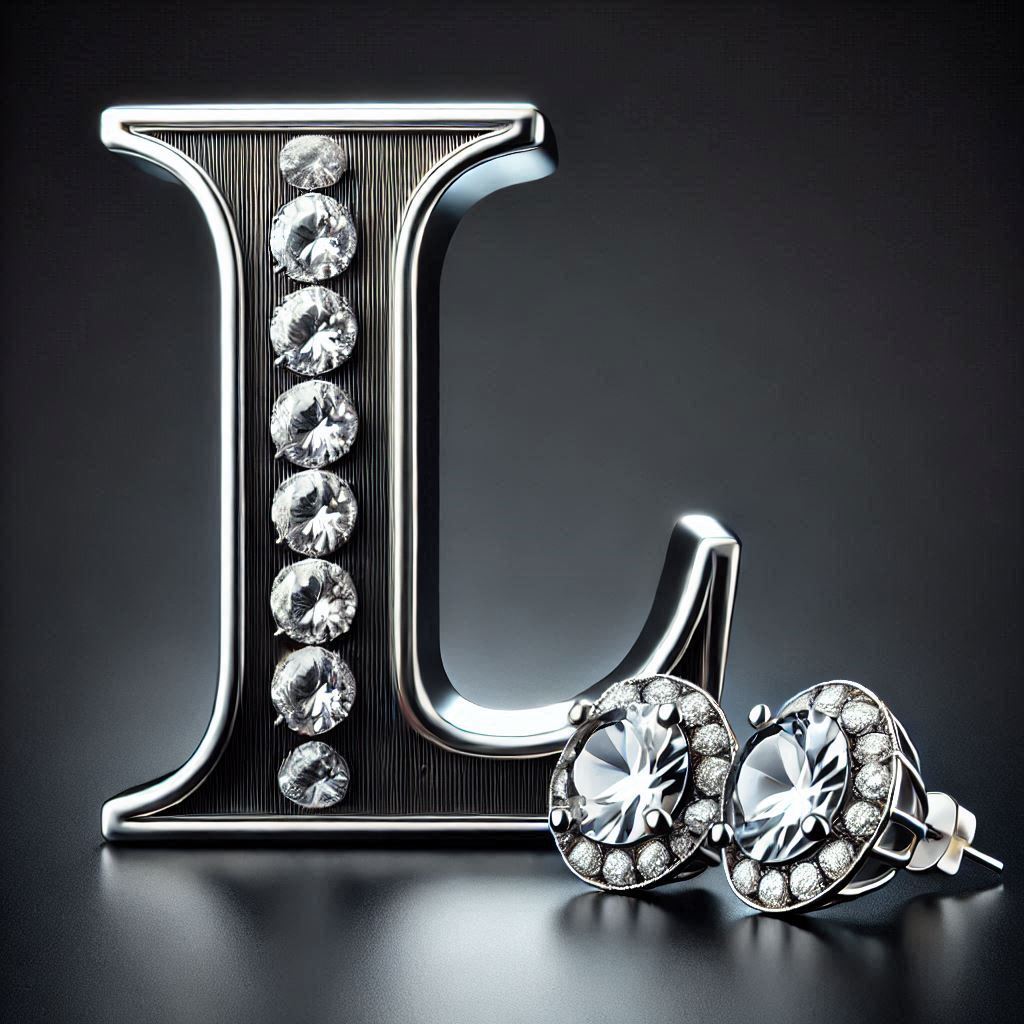 Silver earrings — litera L