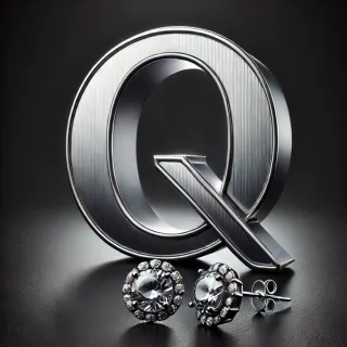 Silver earrings — litera Q