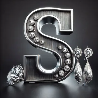 Silver earrings — litera S
