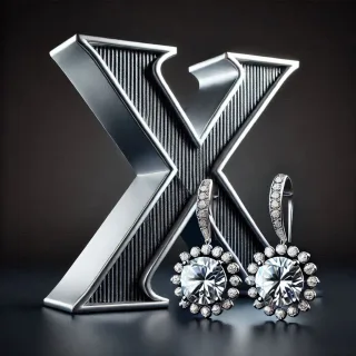 Silver earrings — litera X