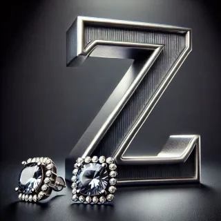 Silver earrings — litera Z