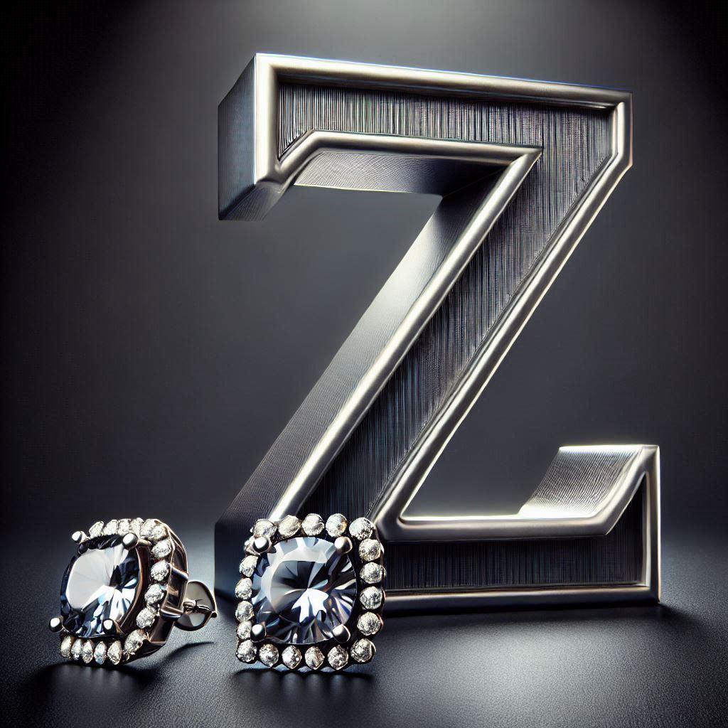 Silver earrings — litera Z