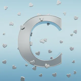 Silver hearts — litera C