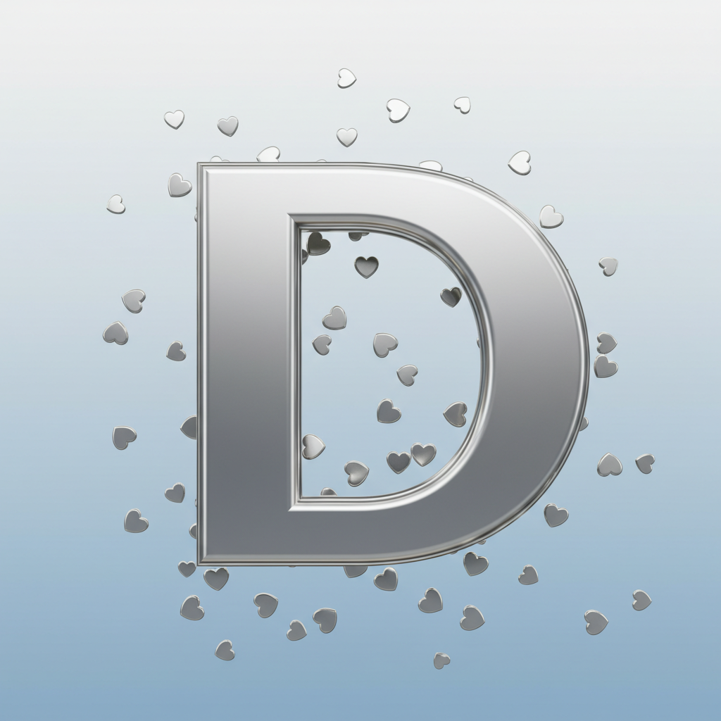 Silver hearts — litera D