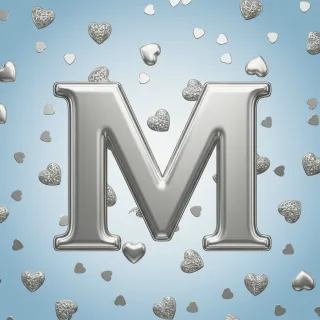 Silver hearts — litera M