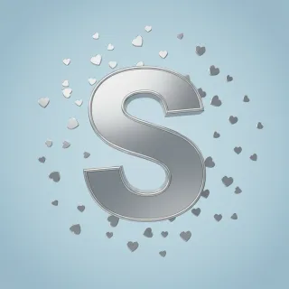 Silver hearts — litera S (wariant 2)
