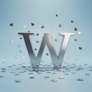 Silver hearts — litera W
