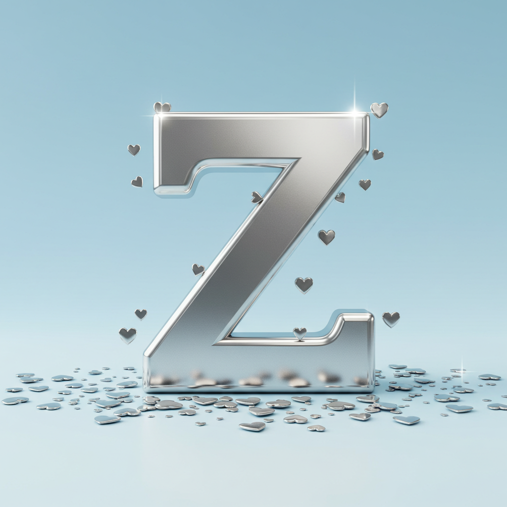 Silver hearts — litera Z