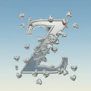 Silver hearts — litera Z (wariant 2)