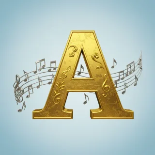 Silver music notes 2 — litera A (wariant 2)