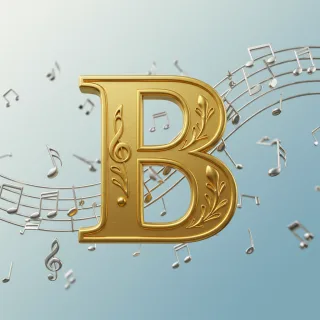 Silver music notes 2 — litera B (wariant 2)