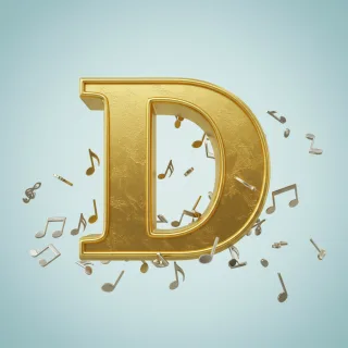 Silver music notes 2 — litera D