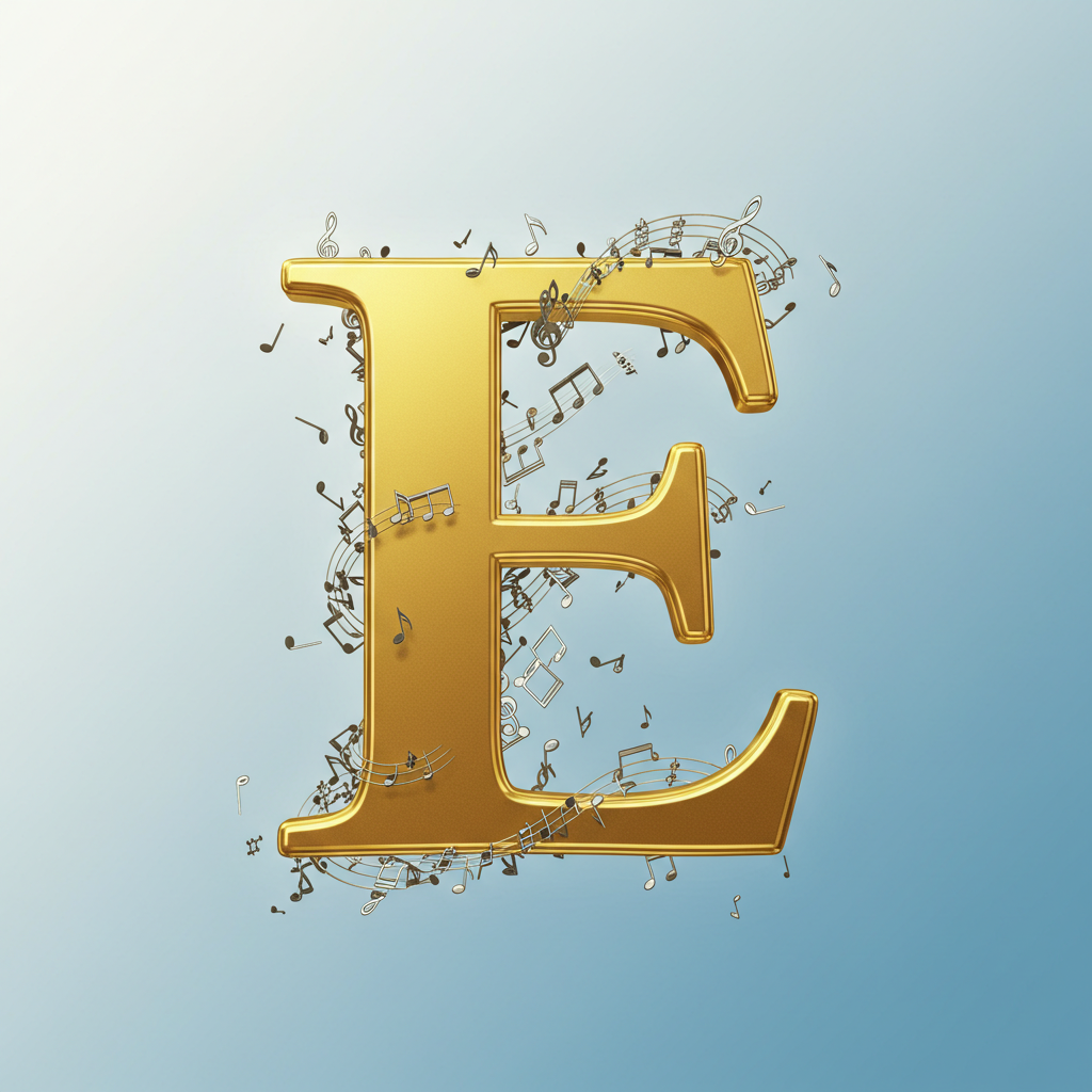 Silver music notes 2 — litera E