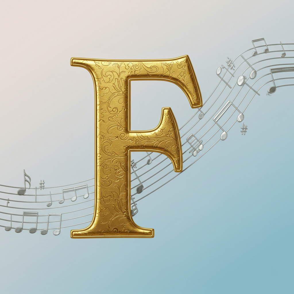 Silver music notes 2 — litera F