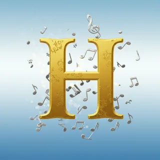 Silver music notes 2 — litera H