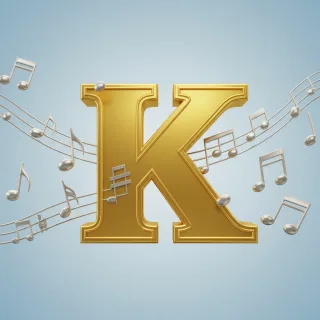 Silver music notes 2 — litera K