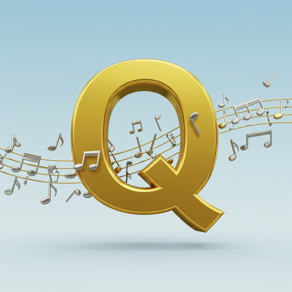 Silver music notes 2 — litera Q