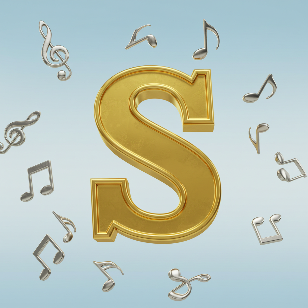 Silver music notes 2 — litera S