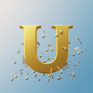 Silver music notes 2 — litera U