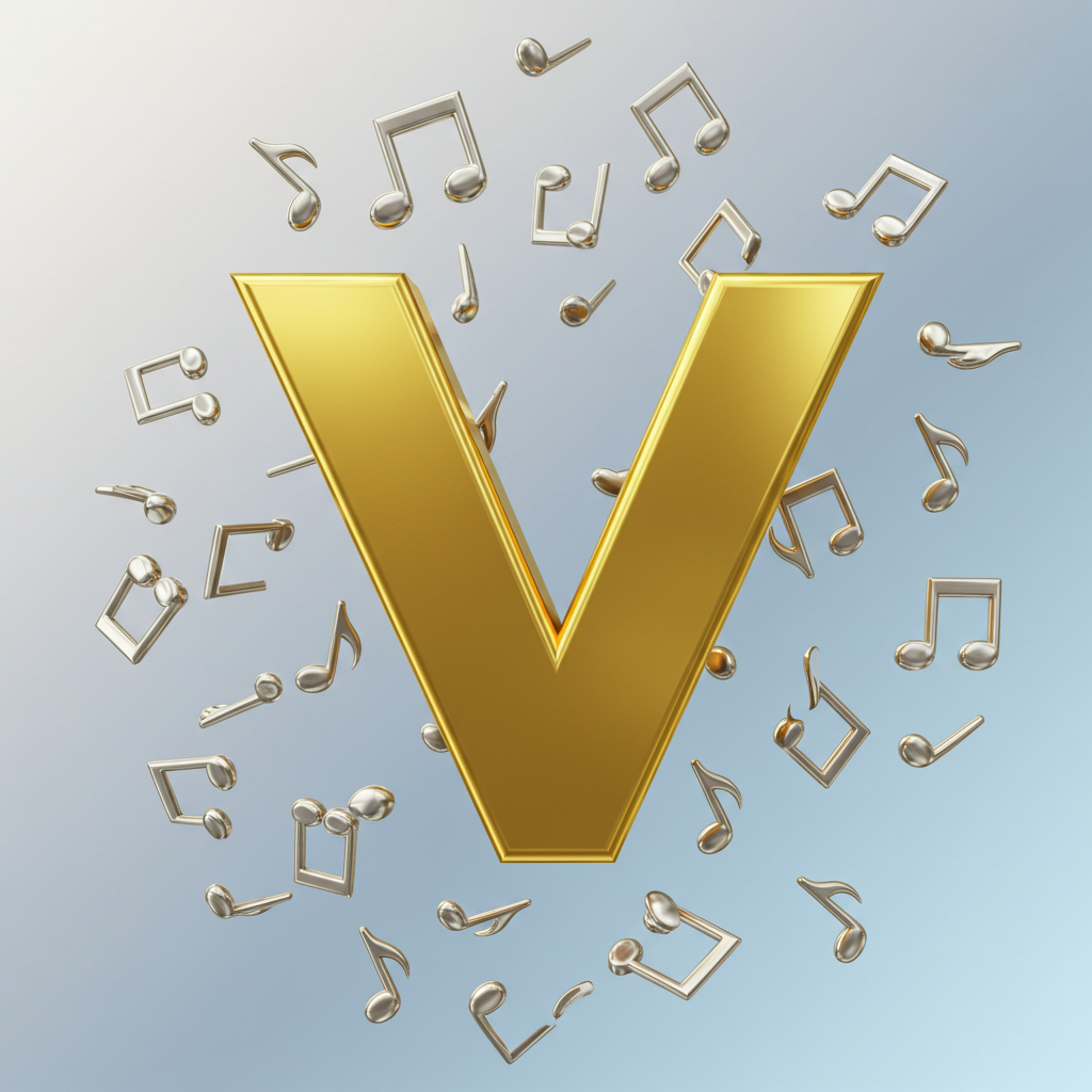 Silver music notes 2 — litera V