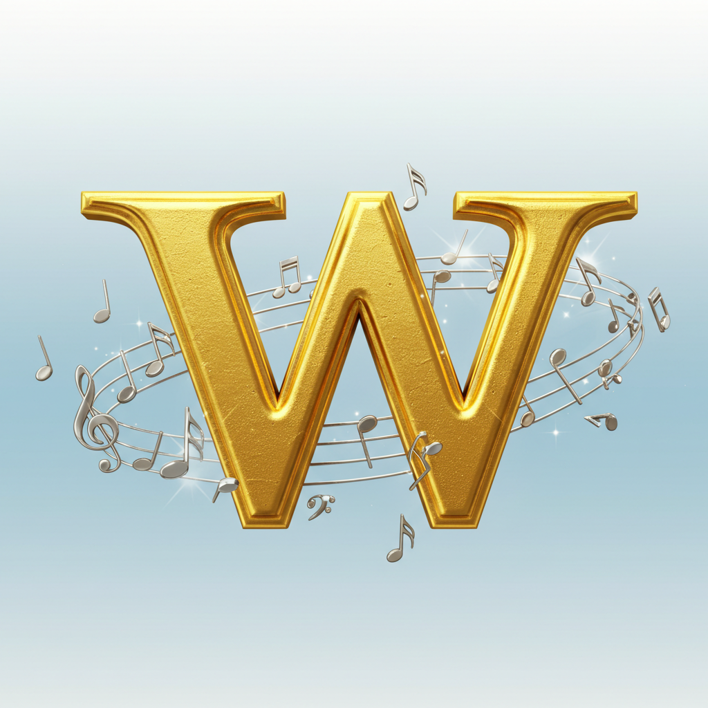 Silver music notes 2 — litera W