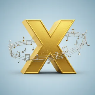 Silver music notes 2 — litera X (wariant 2)
