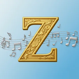 Silver music notes 2 — litera Z (wariant 2)