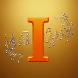 Silver music notes — litera I