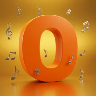 Silver music notes — litera O