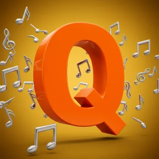 Silver music notes — litera Q (wariant 2)