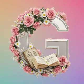 Silver with roses — litera G