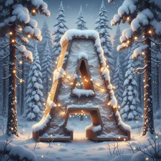 Snow-covered forest — litera A