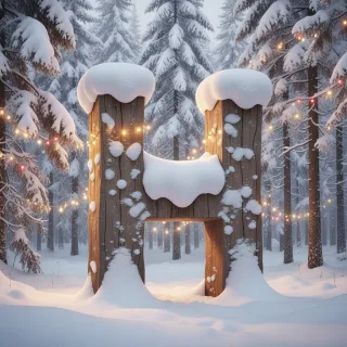 Snow-covered forest — litera H