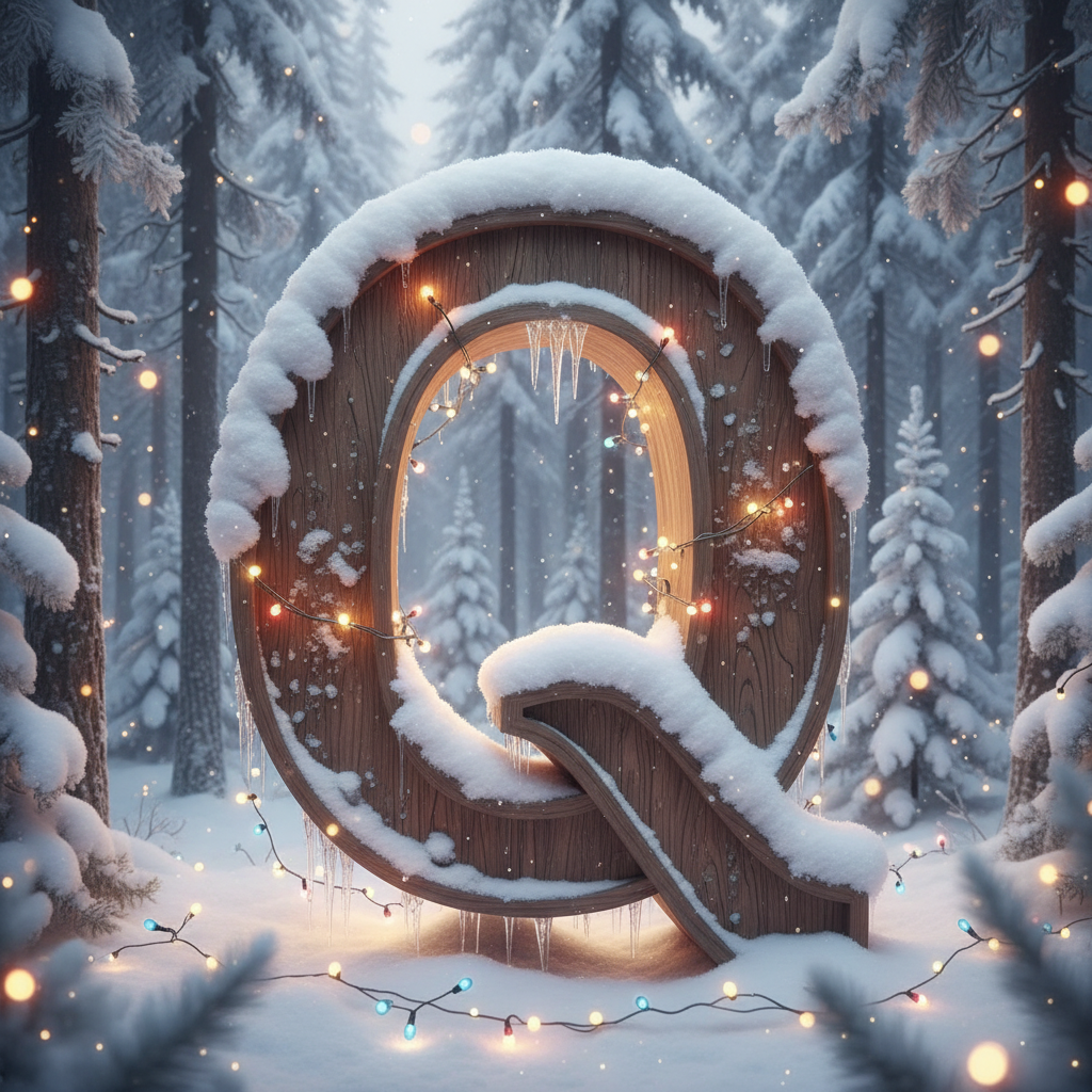 Snow-covered forest — litera Q
