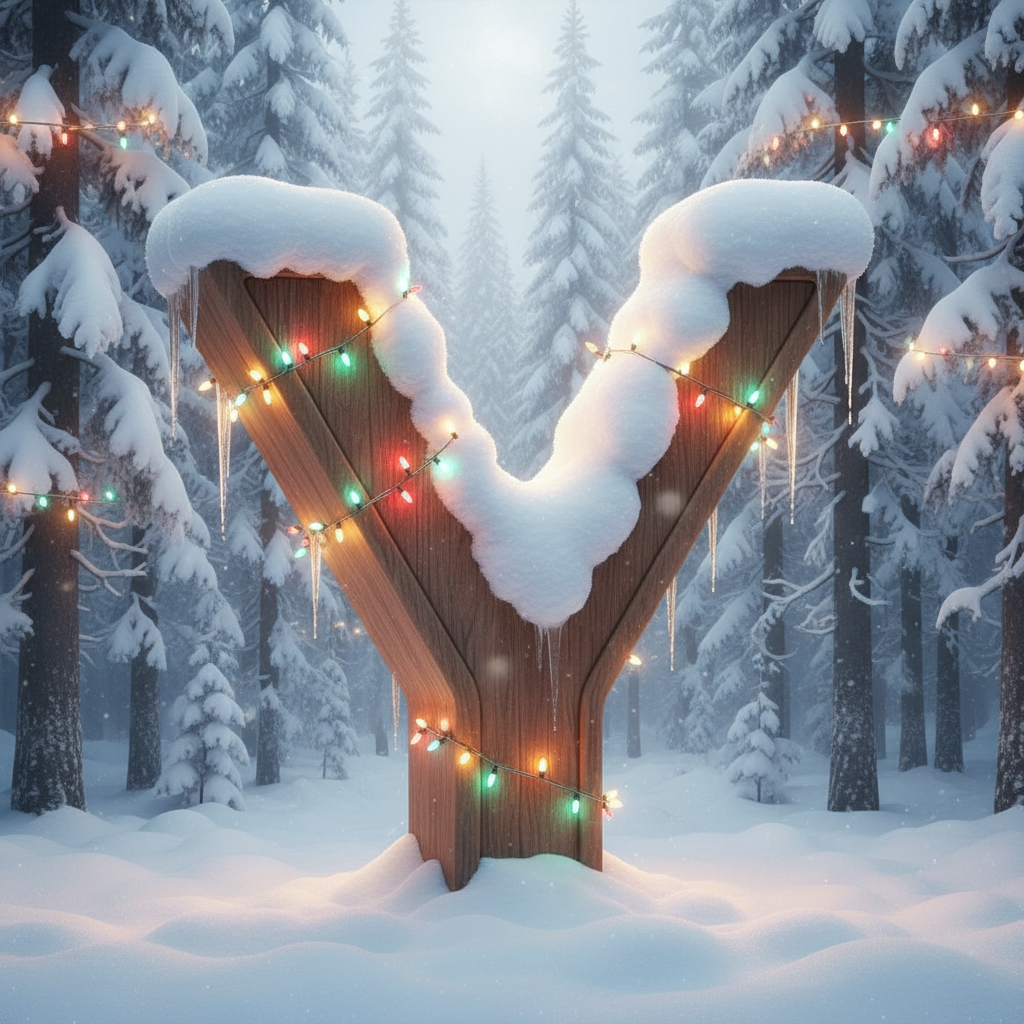 Snow-covered forest — litera Y