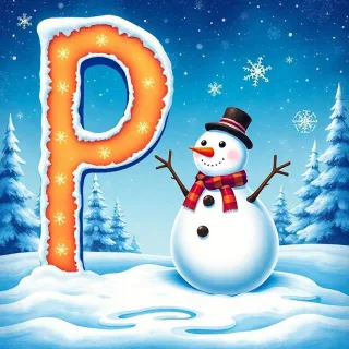 Snowman — litera P