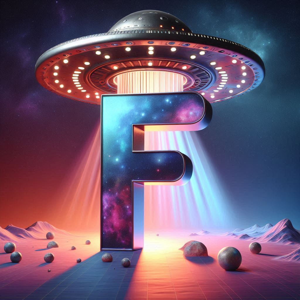 Space and ufo — litera F
