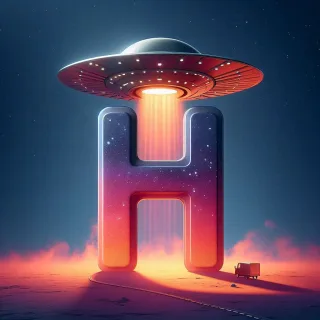 Space and ufo — litera H