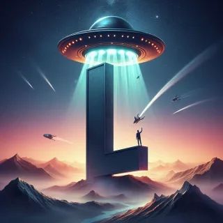 Space and ufo — litera L (wariant 2)