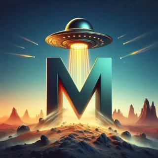 Space and ufo — litera M (wariant 2)