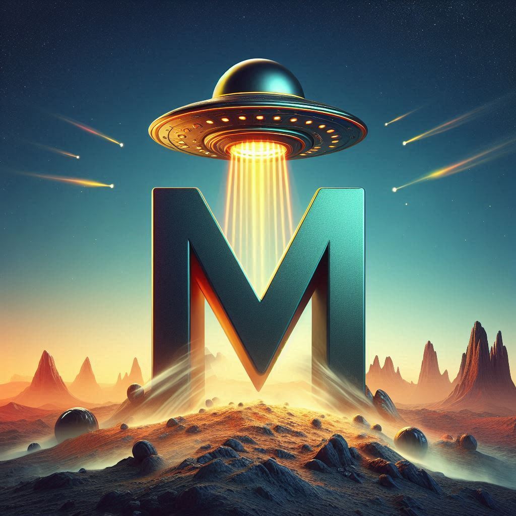 Space and ufo — litera M (wariant 2)